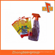 Maßgeschneiderte PVC Schrumpffolie / PET Schrumpfschlauch Etikett für Reinigung Produkte Flasche